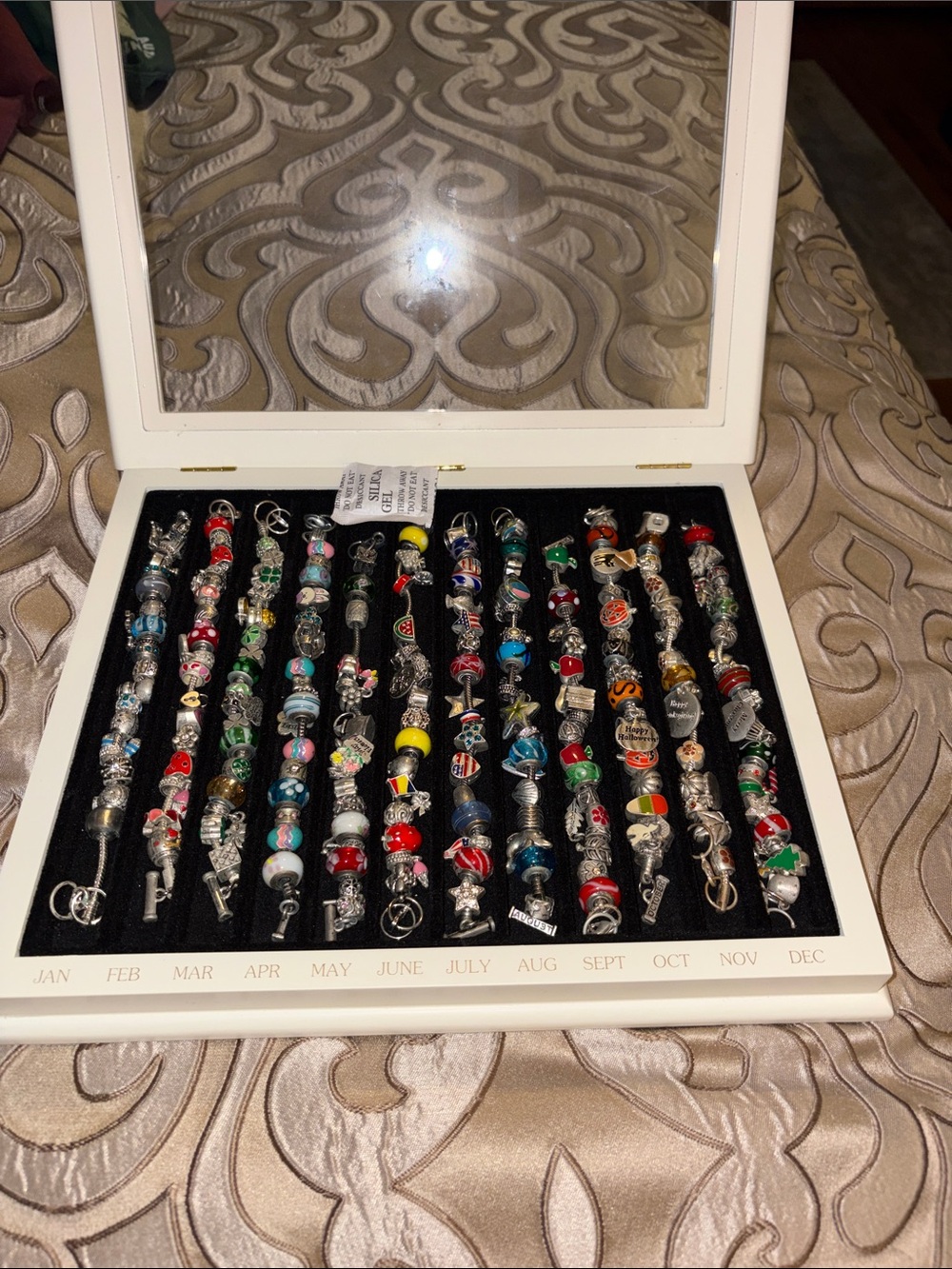 Willabee and Ward 12-Month Holiday Charm Bracelets Complete Set W/Case